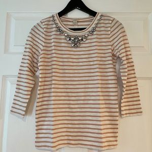Jcrew 3/4 sleeve embellished top Size: XS